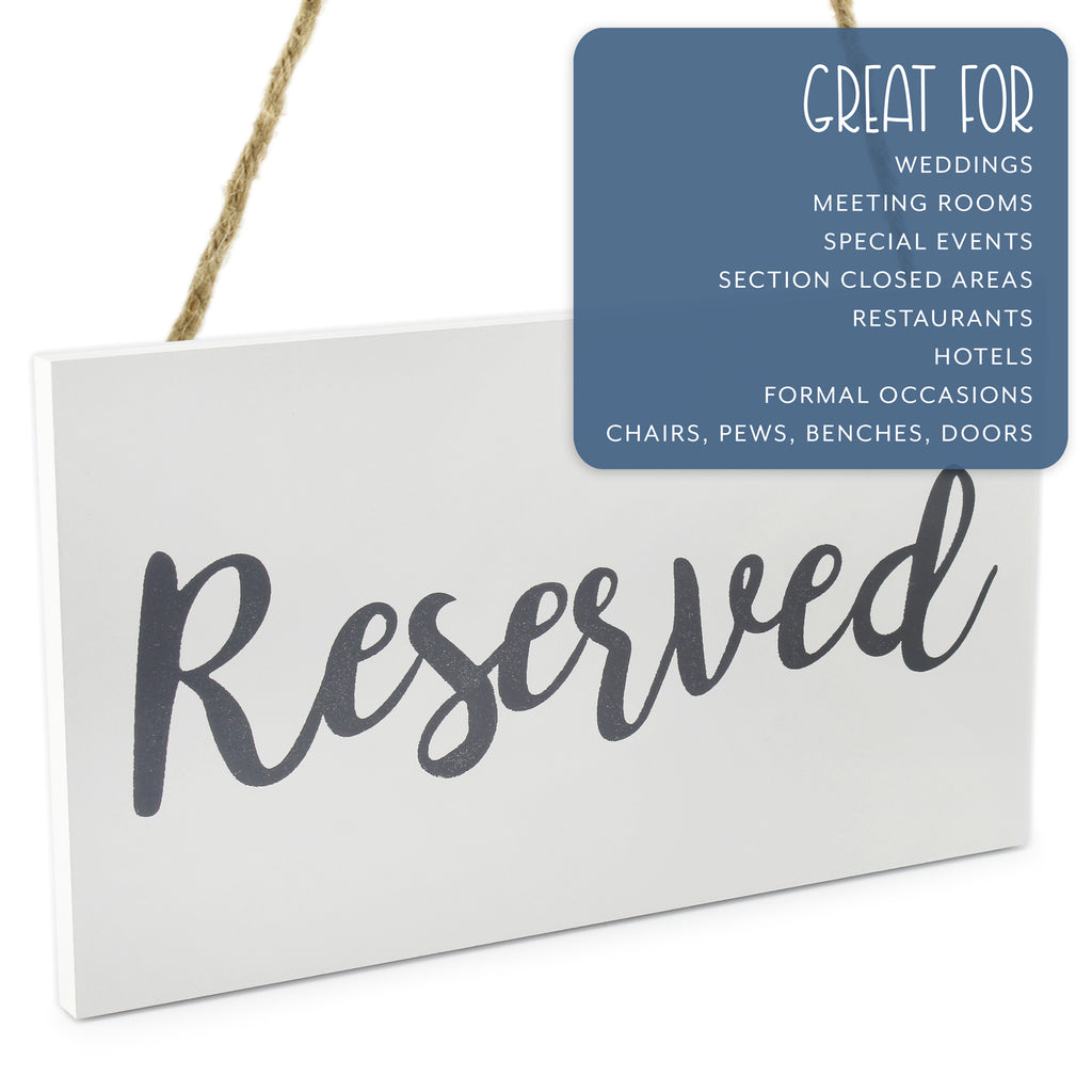 Hanging Wooden Reserved Signs (6-Pack, White) - sh1729dar0HANGING