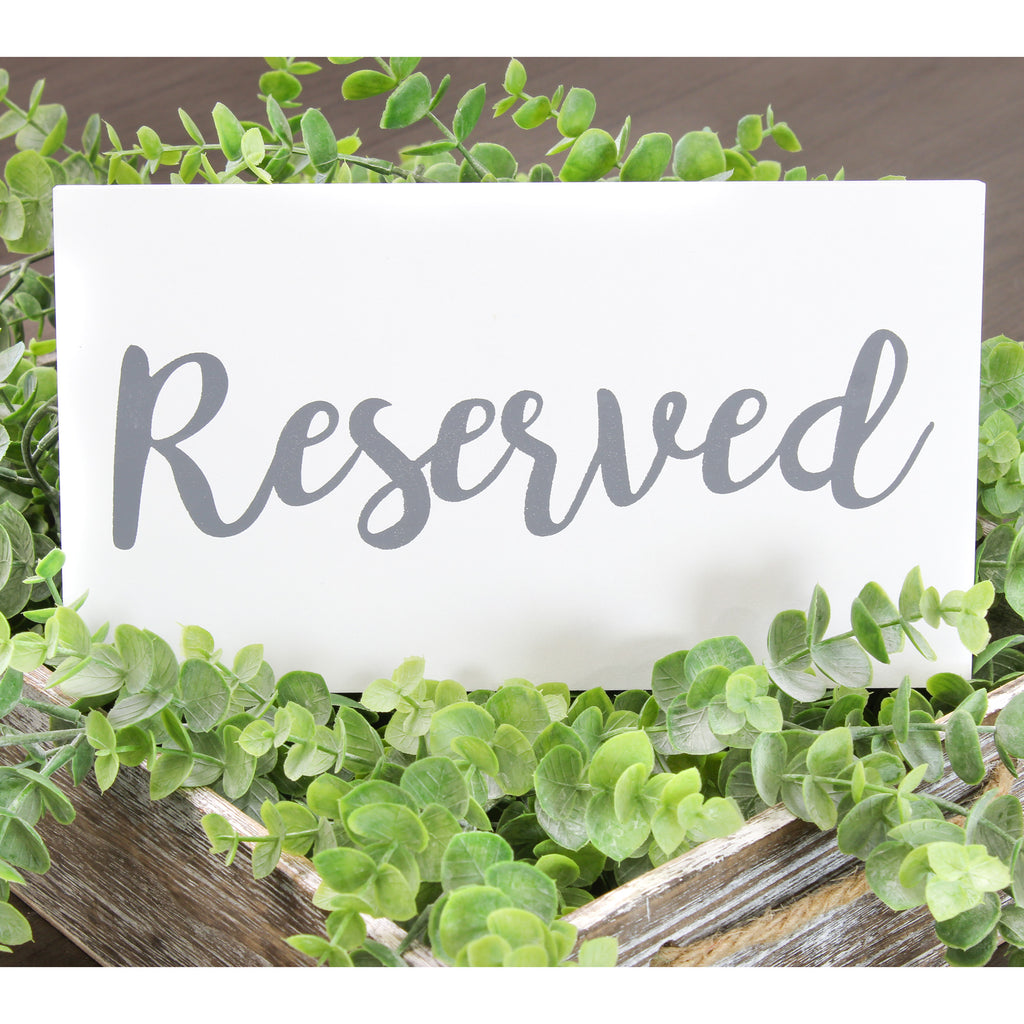 Hanging Wooden Reserved Signs (6-Pack, White) - sh1729dar0HANGING