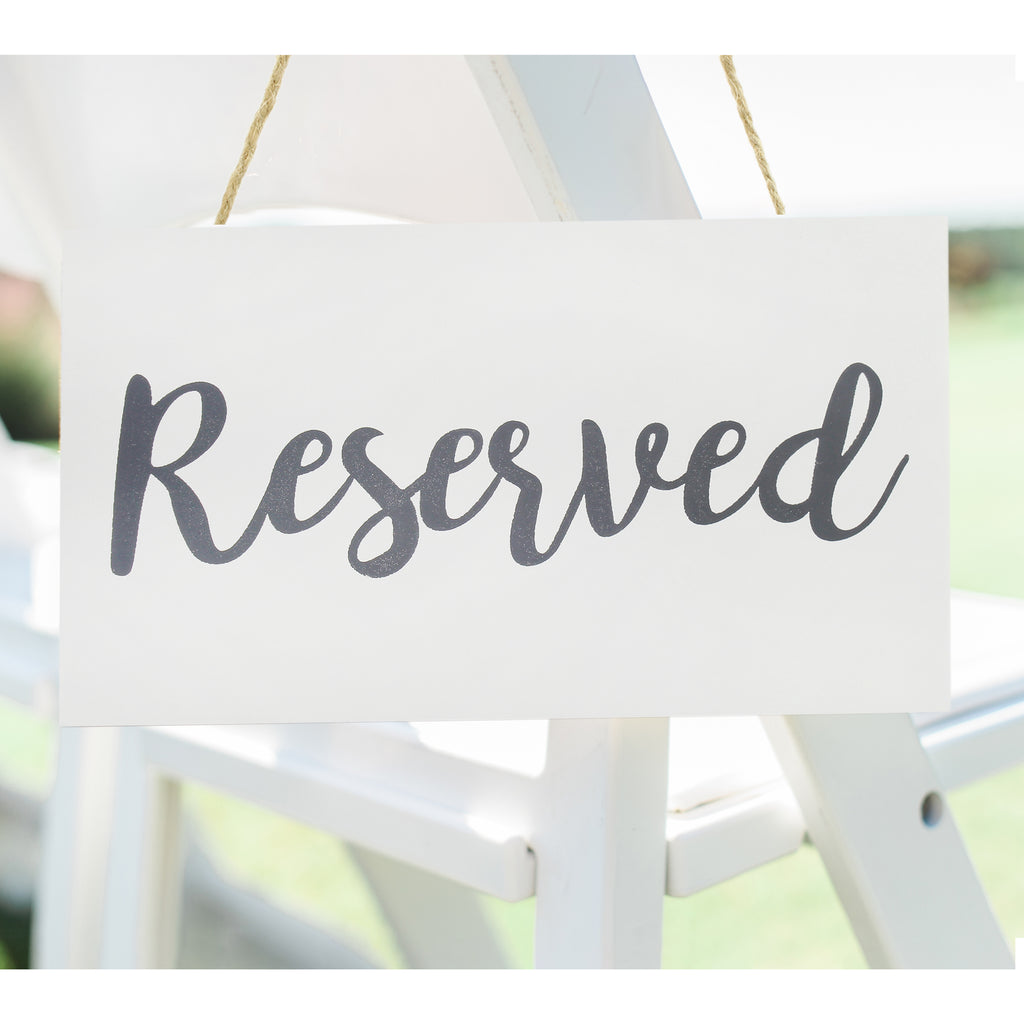 Hanging Wooden Reserved Signs (6-Pack, White) - sh1729dar0HANGING