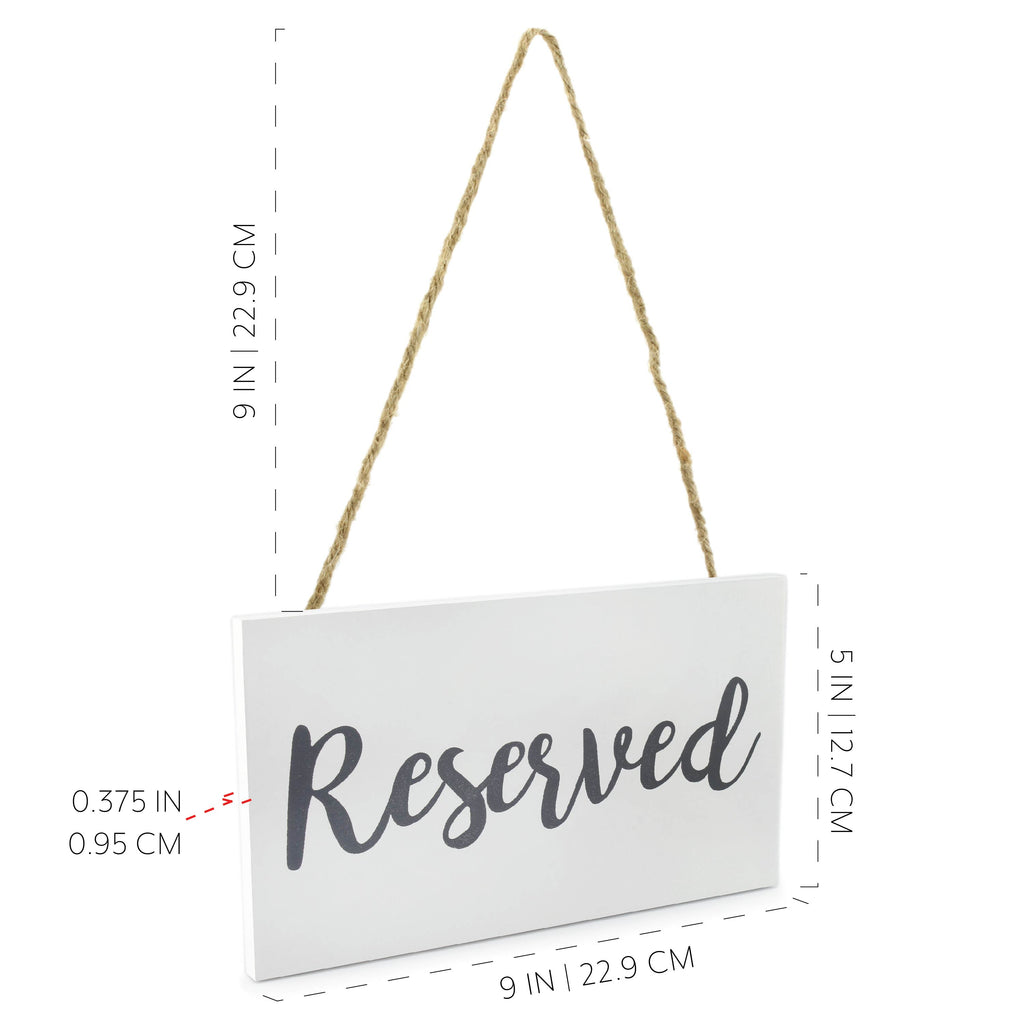Hanging Wooden Reserved Signs (6-Pack, White) - sh1729dar0HANGING