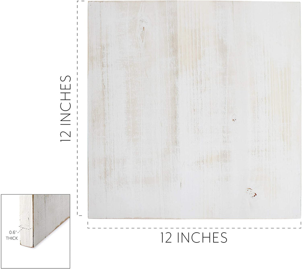Blank Wood Plaques (2-Pack, Whitewashed, 12x12) - sh1710dar02pkWh
