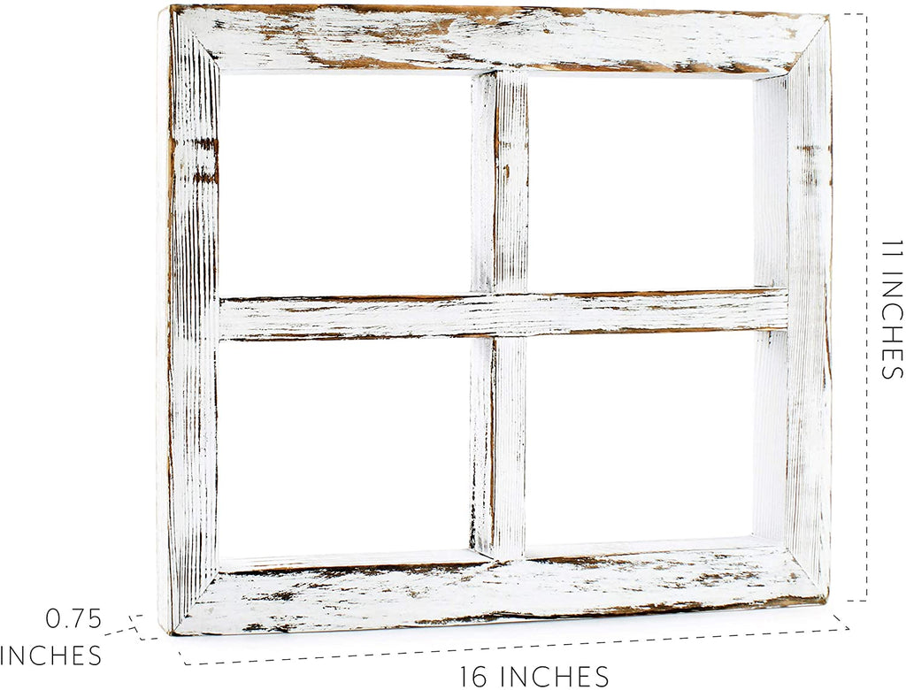Rustic Window Wood Frames (2-Pack, 11 x 16 Inch, Whitewashed) - sh1713dar0mnw