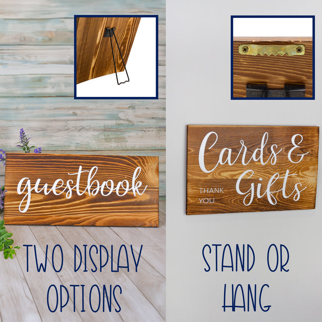 Wooden Wedding Reception Signs (Set of 3, Brown) - sh1637dar0mnw