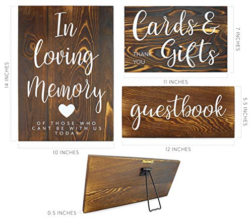 Wooden Wedding Reception Signs (Set of 3, Brown) - sh1637dar0mnw