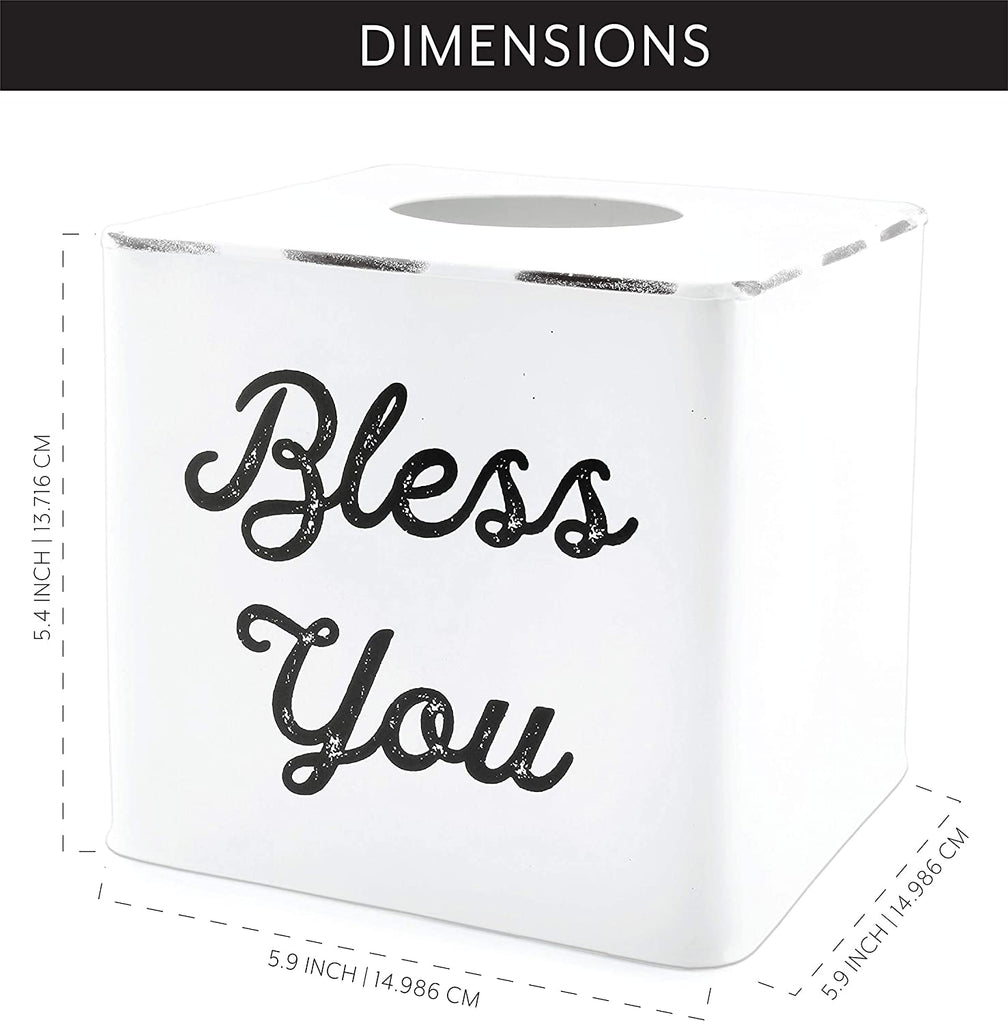 Enamelware Square Tissue Box Cover (White, Case of 24) - 24X_SH_1706_CASE