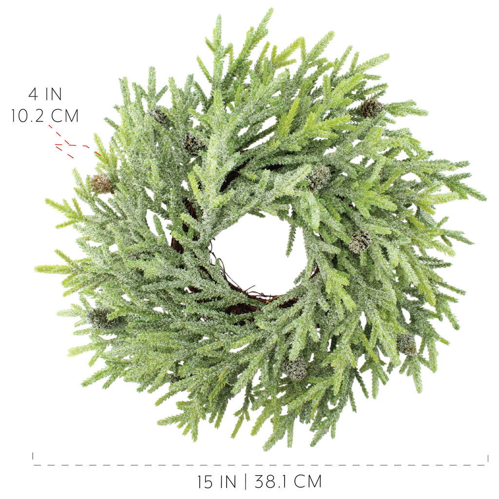 Artificial Christmas Wreath (15-Inch, Case of 6) - SH_1747_CASE
