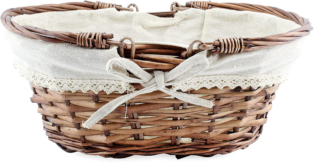 Wicker Basket with Handles (Brown, Case of 20) - 20X_SH_1740_CASE