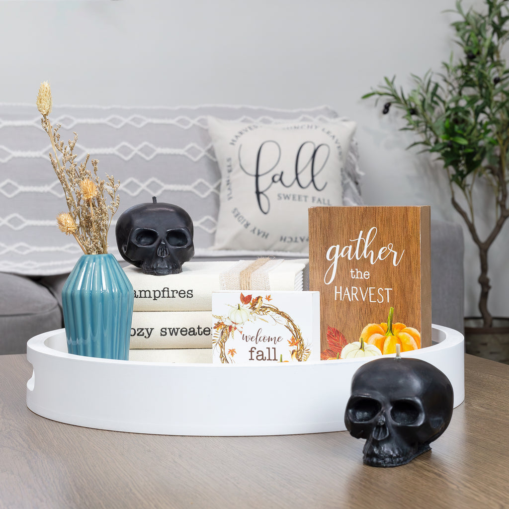 Large Skull Shaped Candles (2-Pack, Black) - sh1731dar0mnw