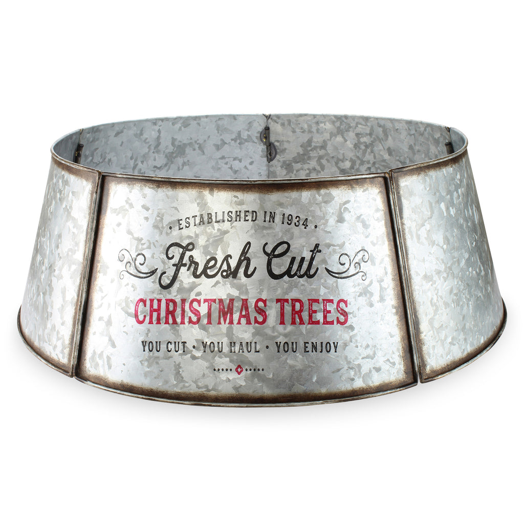 Galvanized Metal Christmas Tree Collar (29-Inch) - sh1761ah1Gr29