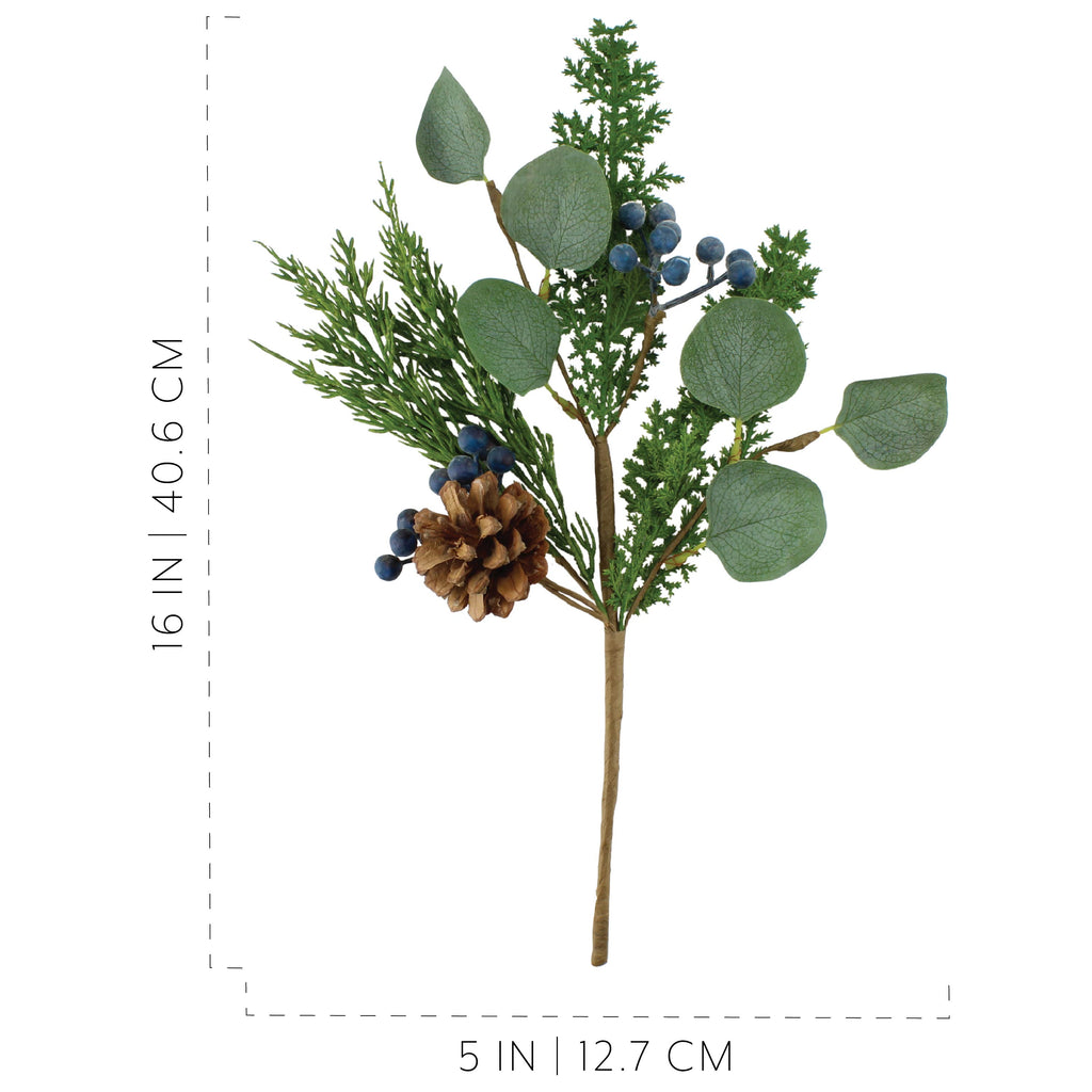 Blue Berry Greenery Picks (Set of 3, 16-Inch) - sh1763ah1blbrry