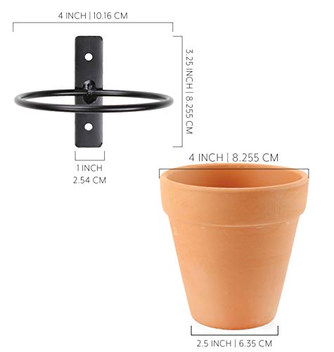 Metal Wall Ring Planters with Pots (4-Pack, 8-Piece Set) - sh1767dar04inPOTS