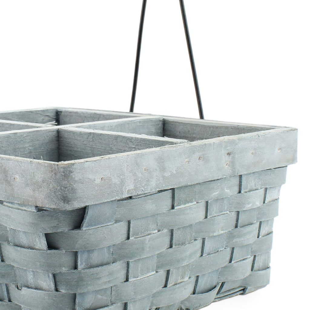Wood Basket Caddy (Gray Washed, Case of 12) - 12X_SH_1791_CASE