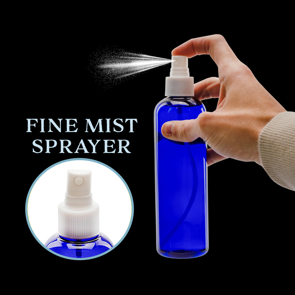 8oz Blue PLASTIC Spray Bottles w/ White Fine Mist Atomizers (6-Pack) - sh1805cb0Blue