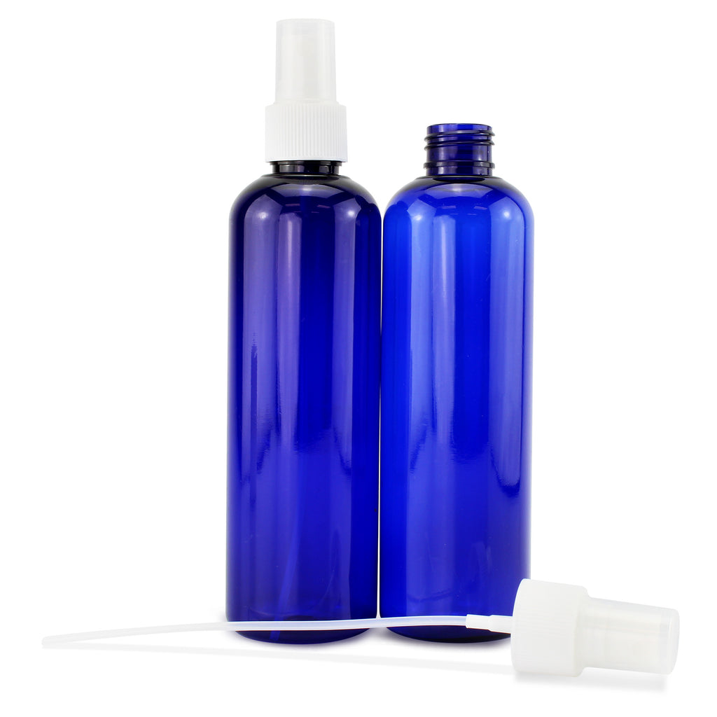 8oz Colored PLASTIC Spray Bottles w/ Fine Mist Atomizers (6-Pack) - 8ozWhiteFine