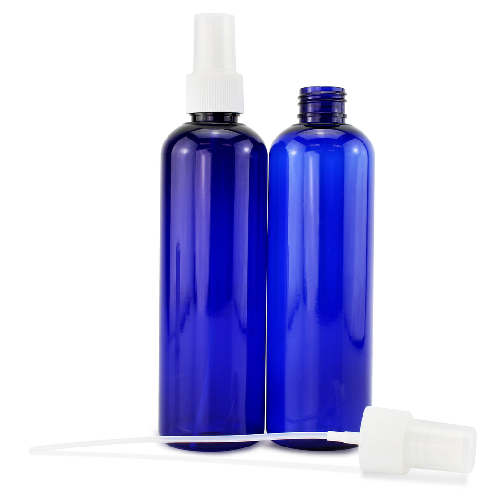 8oz Blue PLASTIC Spray Bottles w/ White Fine Mist Atomizers (6-Pack) - sh1805cb0Blue