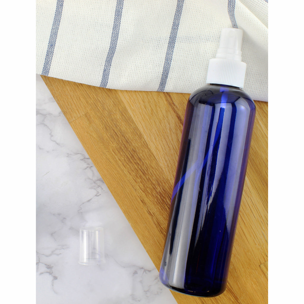 8oz Blue PLASTIC Spray Bottles w/ White Fine Mist Atomizers (6-Pack) - sh1805cb0Blue