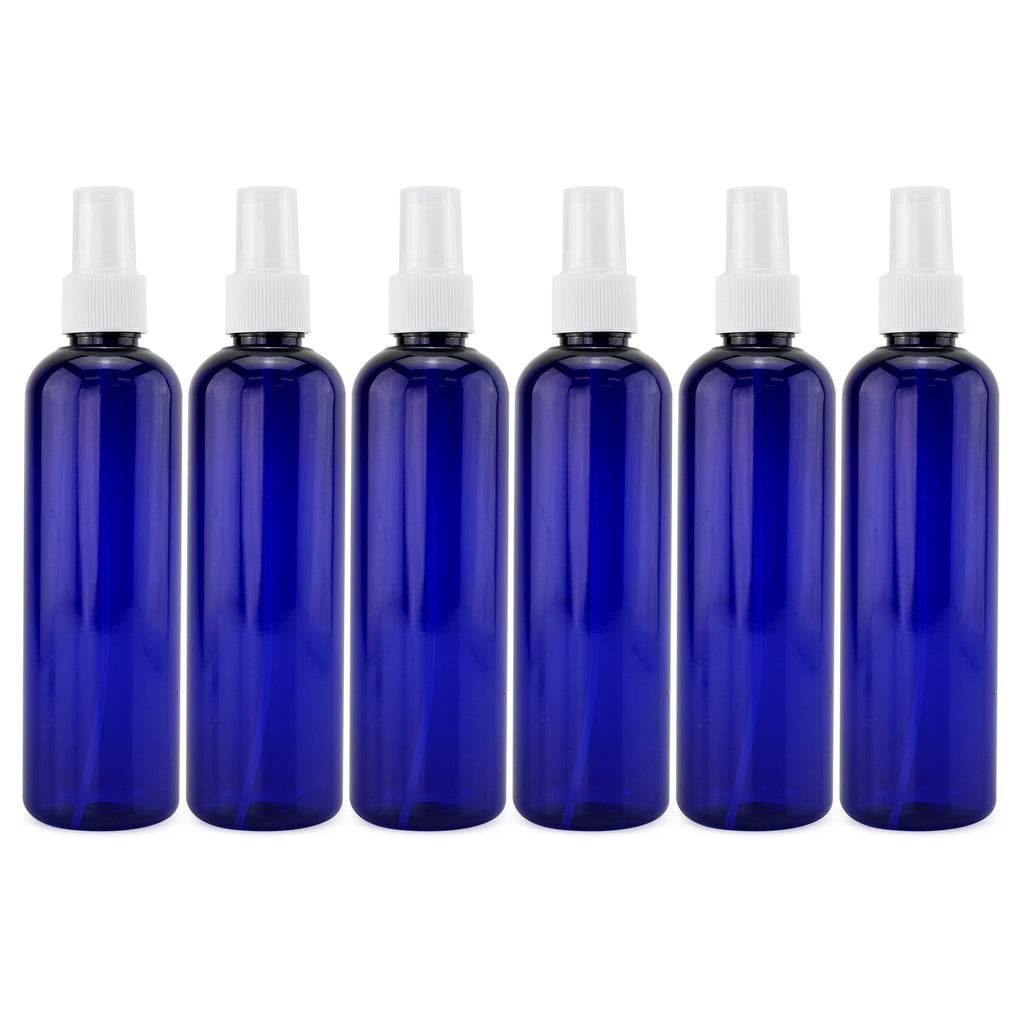 8oz Blue PLASTIC Spray Bottles w/ Atomizers (Case of 198) - 33X_SH_1805_CASE