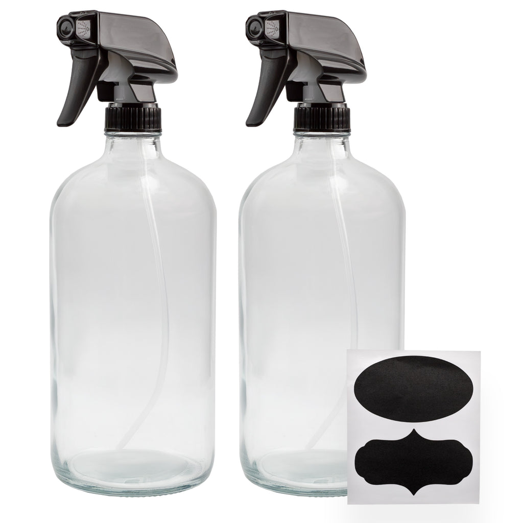 32oz Glass Spray Bottles (2-Pack, Clear) - sh1784cl32oz