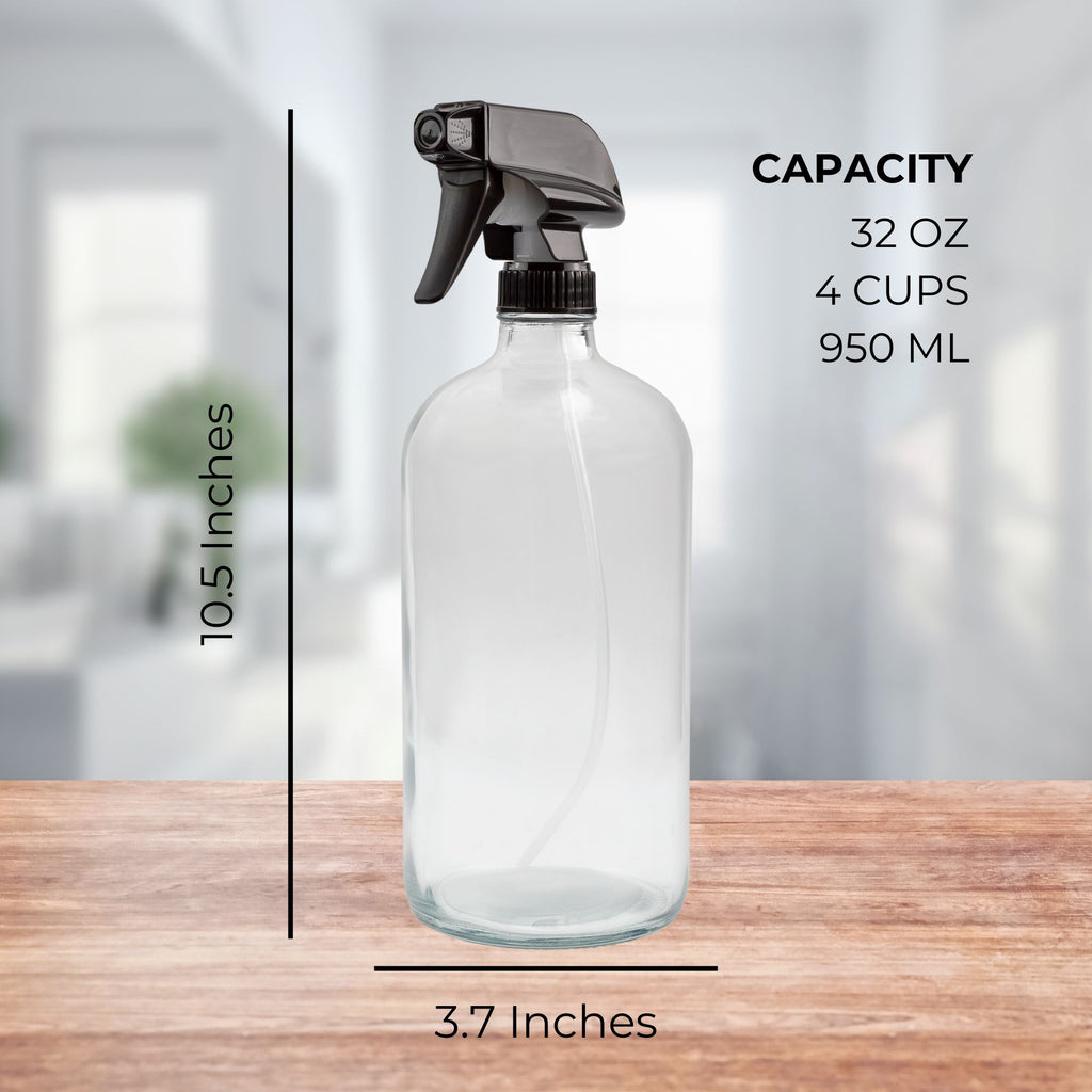 32oz Glass Spray Bottles (2-Pack, Clear) - sh1784cl32oz