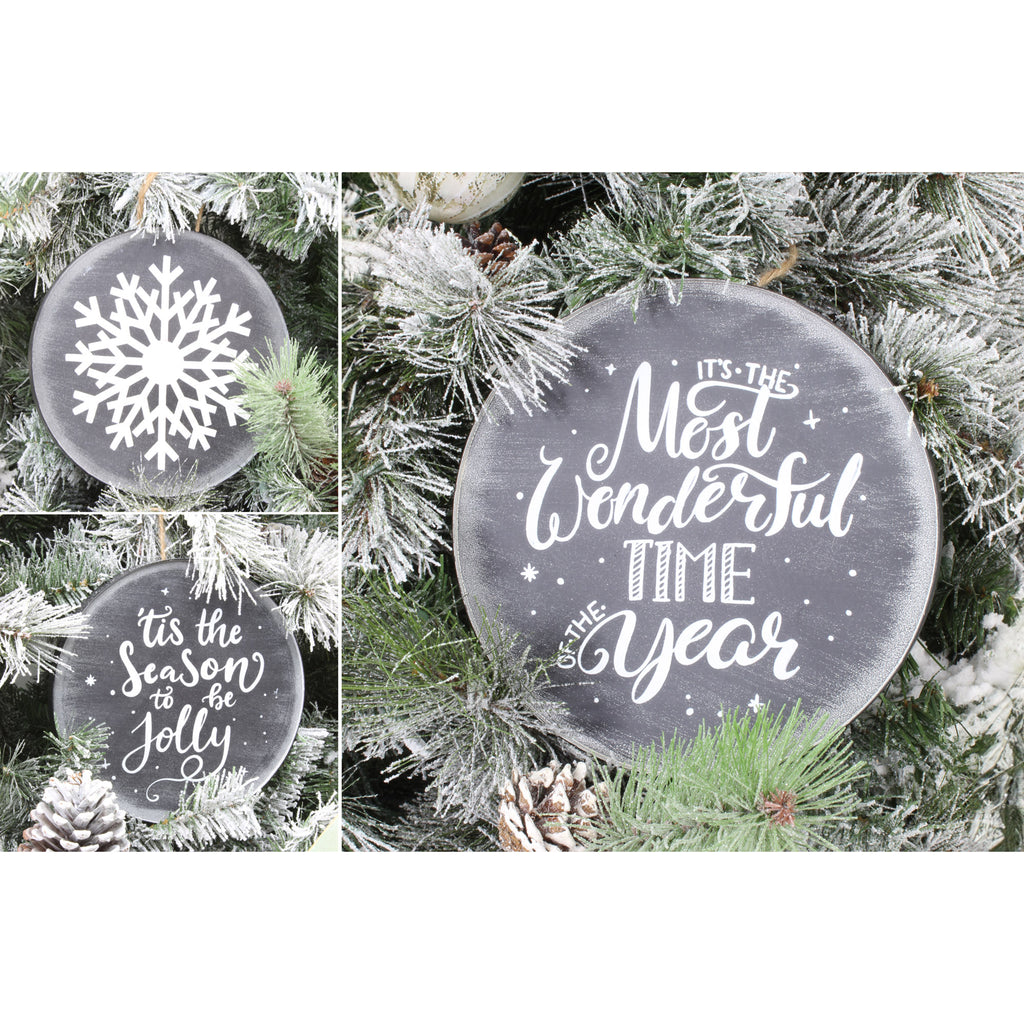 Chalkboard Sign Ornaments (Case of 12 Sets) - 12X_SH_1793_CASE