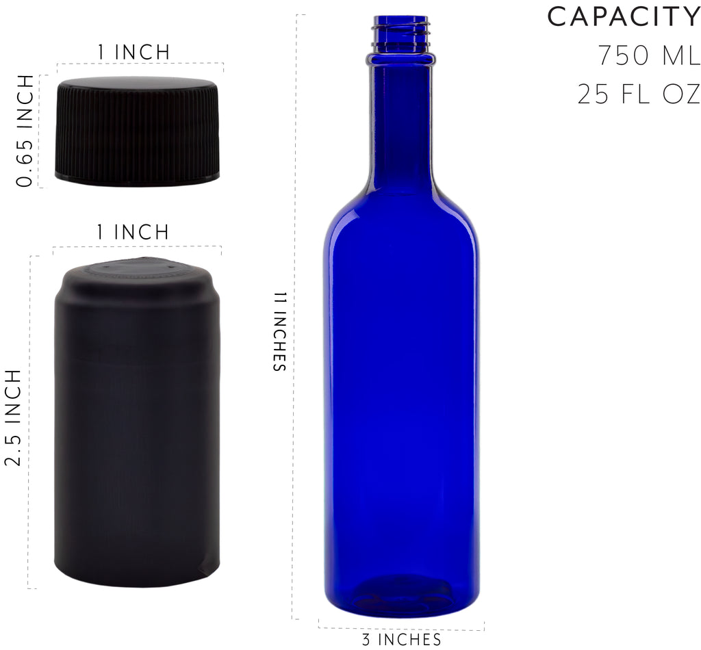 Plastic Wine Bottles (10-Pack, Blue) - sh1800cb0BLUE