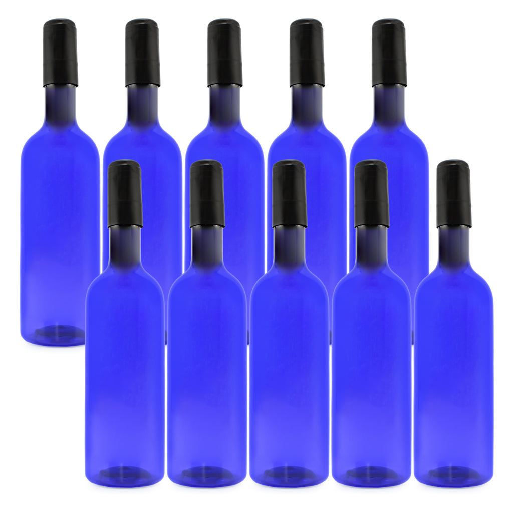 Plastic Wine Bottles (10-Pack, Blue) - sh1800cb0BLUE