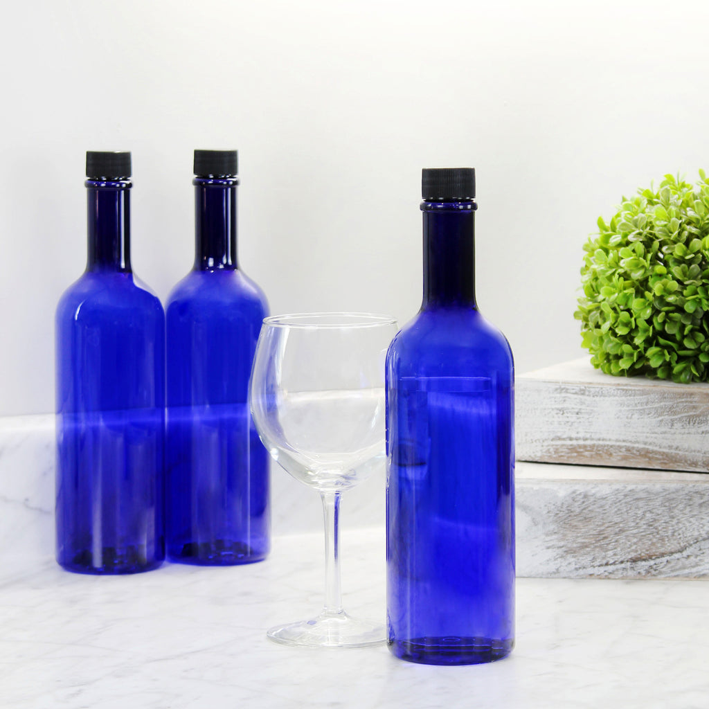 Plastic Wine Bottles (Case of 60, Blue) - 6X_SH_1800_CASE