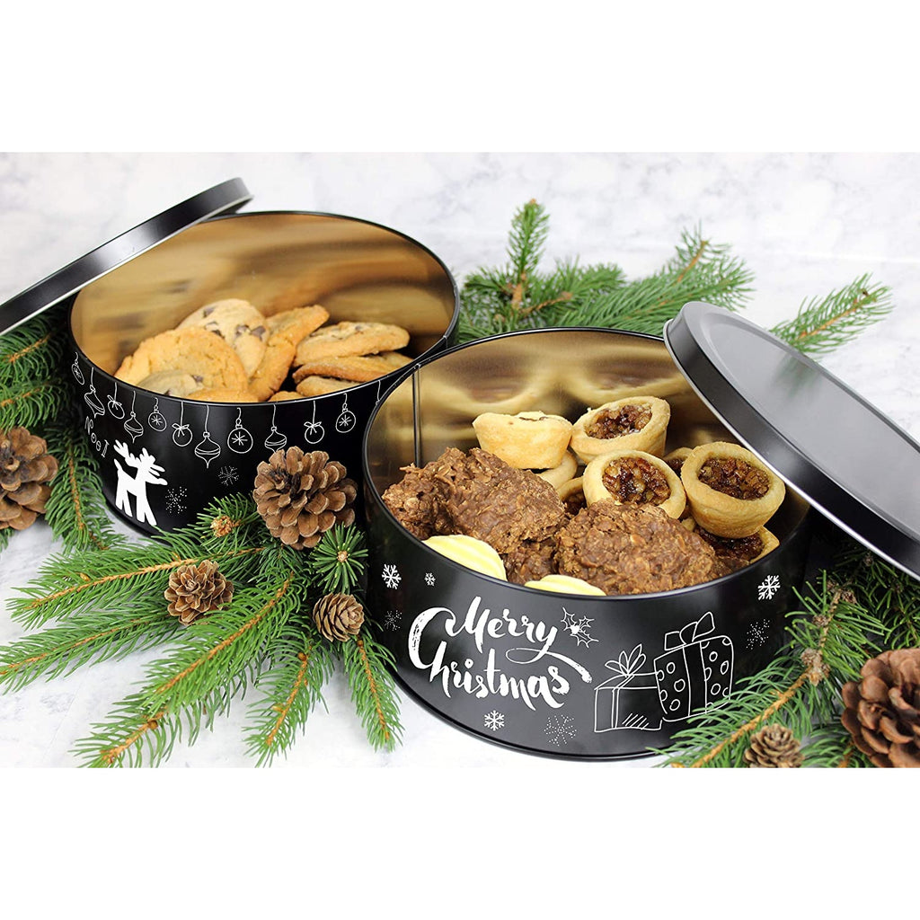 Black Chalkboard Cookie Tins (Set of 2) - sh1806Dcr0Tins