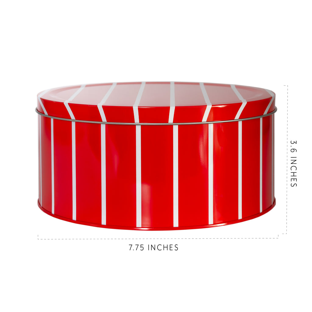 Red Striped Cookie Tins (2-pack, 7.75 x 3.6 Inches) - sh1811Dcr0RED