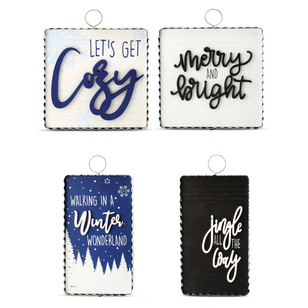 Reversible Christmas/Winter Sign Set (2-Piece Set with 4 Designs) - sh1744ah1Signs