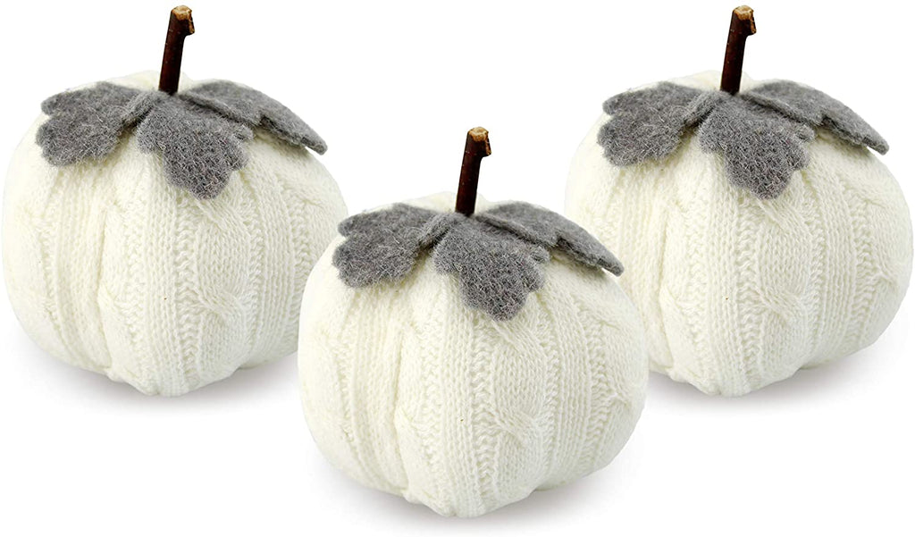 Sweater Pumpkins (Set of 3, White) - sh1827ah1Pump