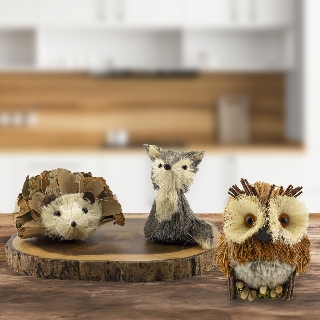 Woodland Friends Figurines Fox/Owl/Hedgehog (Case of 36 Sets) - 36X_SH_1828_CASE