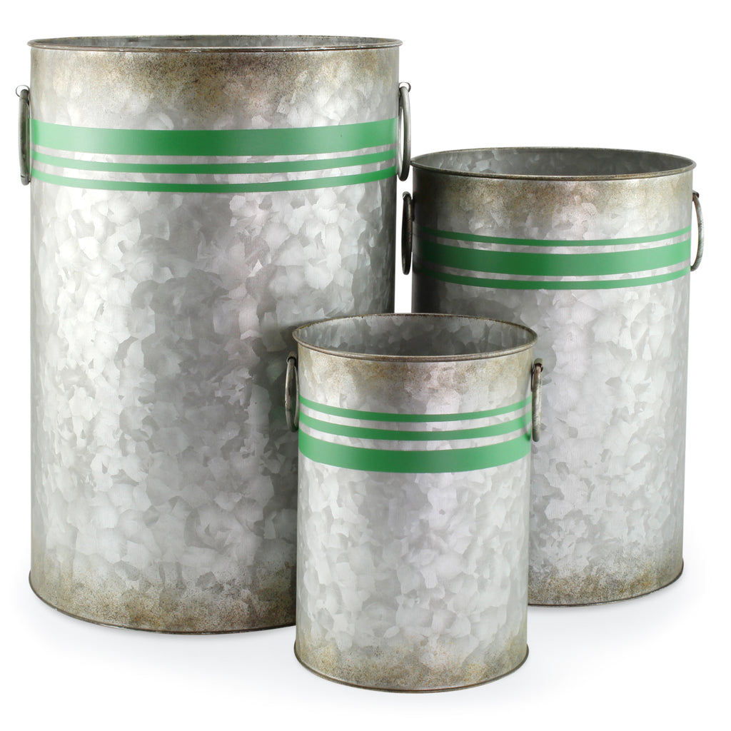 Galvanized Greenery Buckets (Case of 4 Sets) - 4X_SH_1823_CASE