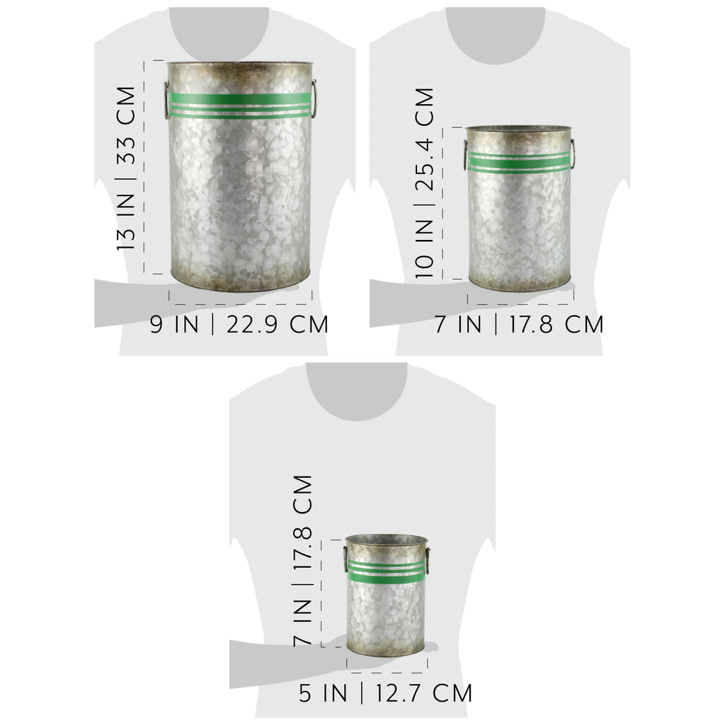 Galvanized Greenery Buckets (Case of 4 Sets) - 4X_SH_1823_CASE