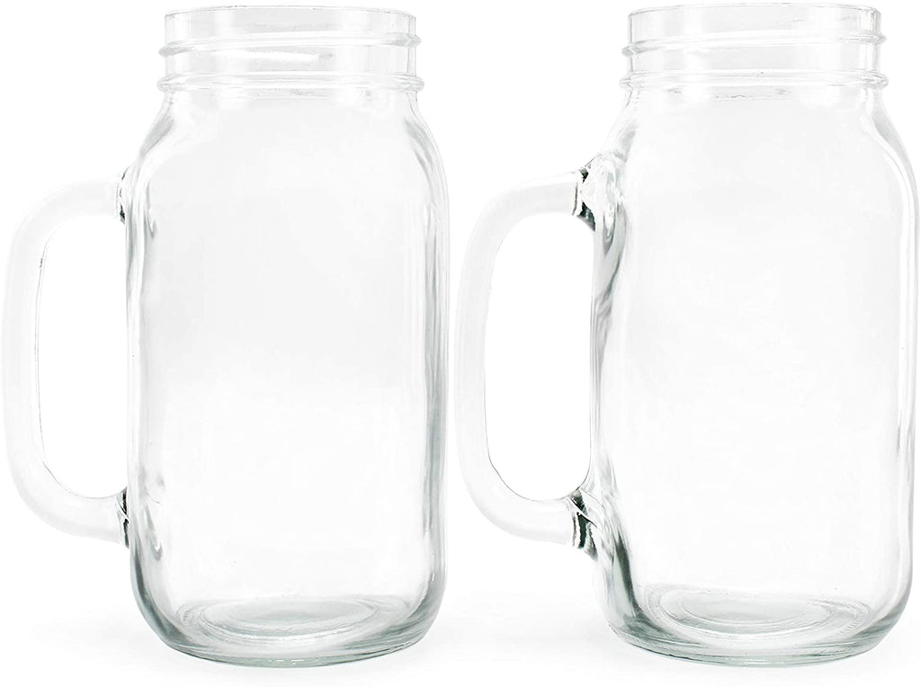 Mason Jar Mugs with Handles (24oz, Clear, 4-Pack) - sh1814dar0aep