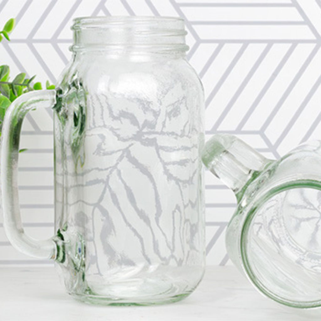 Mason Jar Mugs with Handles (24oz, Clear, 4-Pack) - sh1814dar0aep