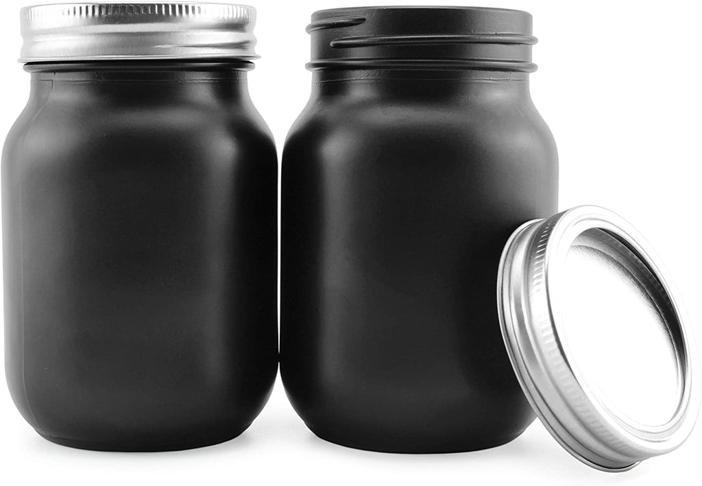 Black Chalkboard Mason Jars (Pint Size, 6-Pack) - sh1835Pdar0mnw