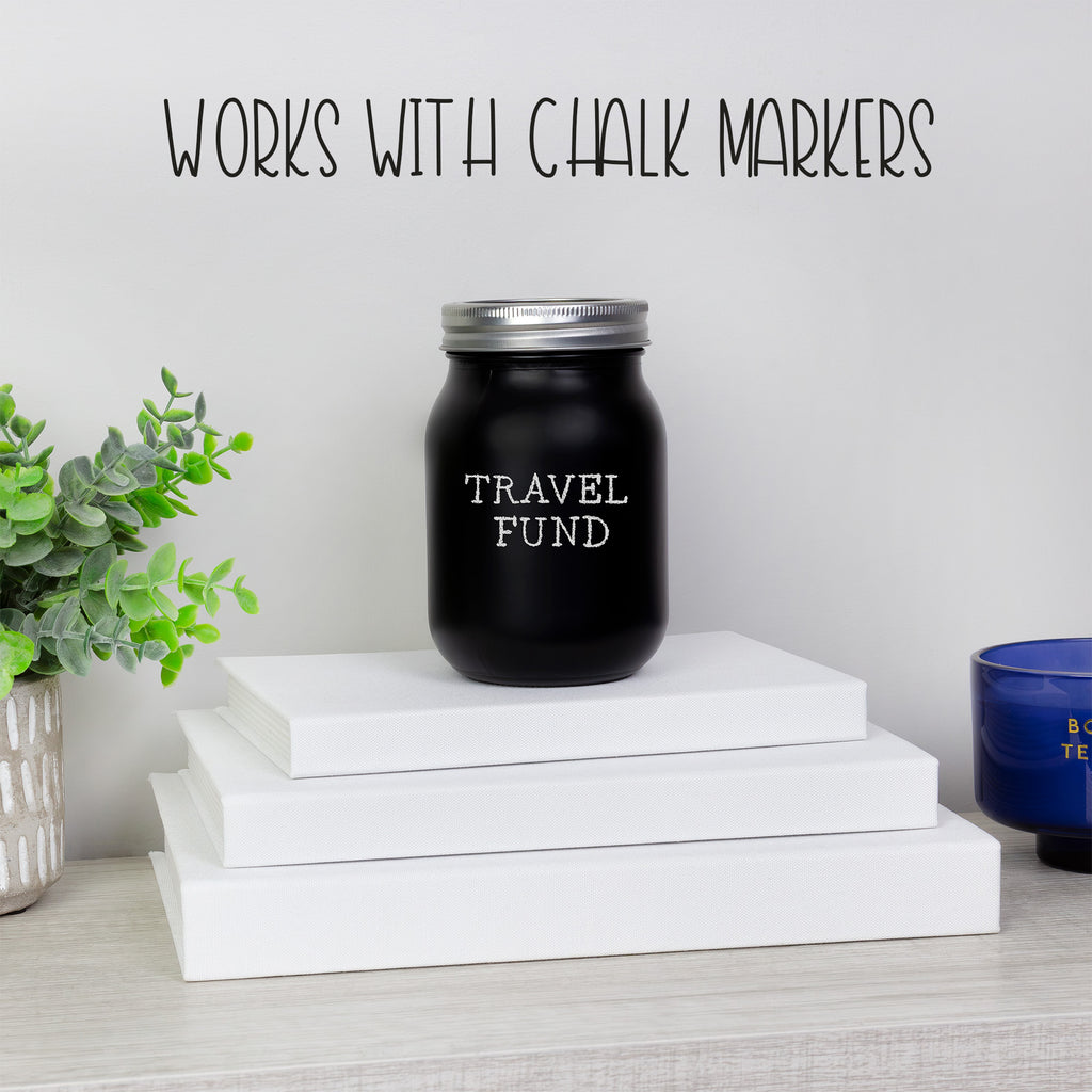 Black Chalkboard Mason Jars (Pint Size, 6-Pack) - sh1835Pdar0mnw