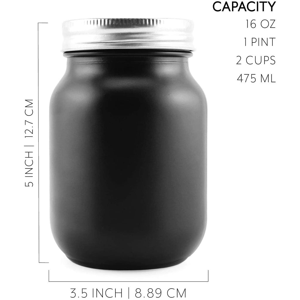 Black Chalkboard Mason Jars (Pint Size, 6-Pack) - sh1835Pdar0mnw