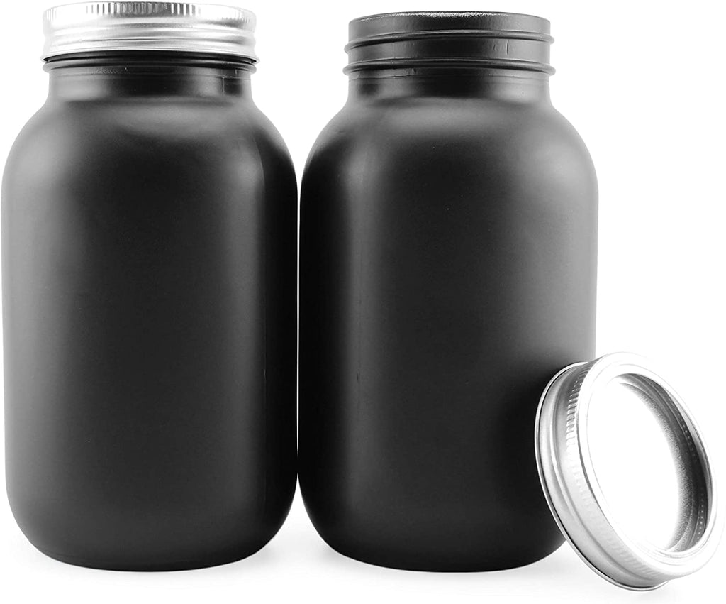 Black Chalkboard Mason Jars (Quart Size, 2-Pack) - sh1836Qdar0mnw