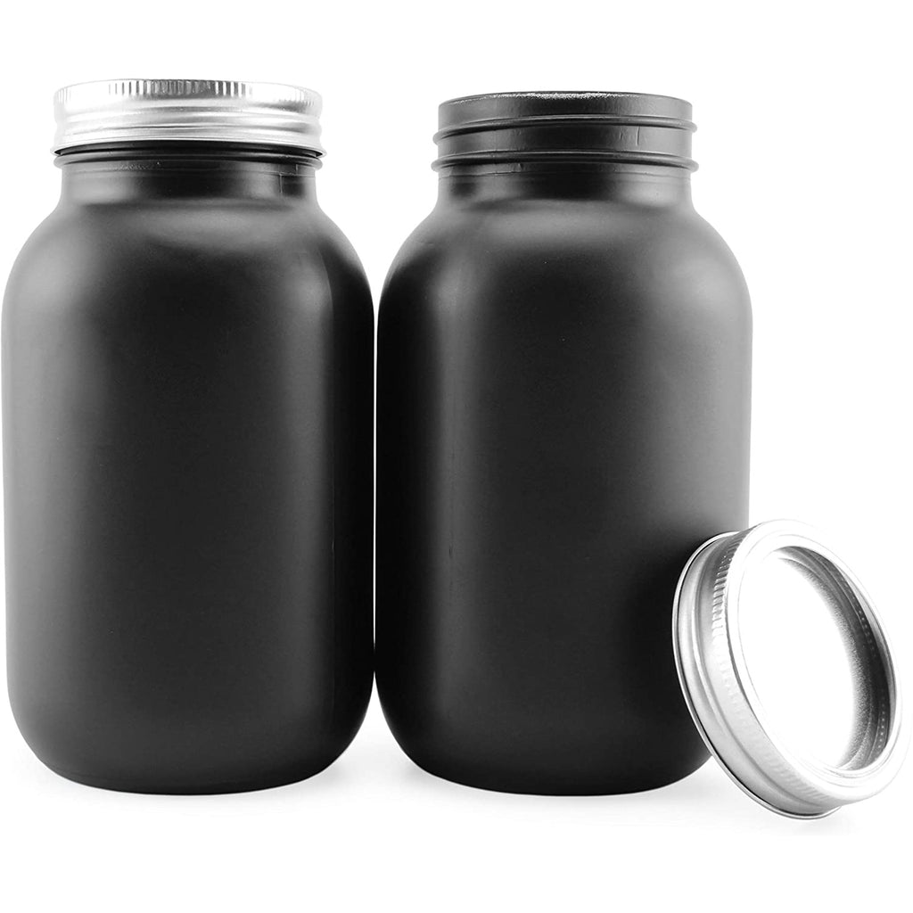 Black Chalkboard Mason Jars (Quart Size, 2-Pack) - sh1836Qdar0mnw