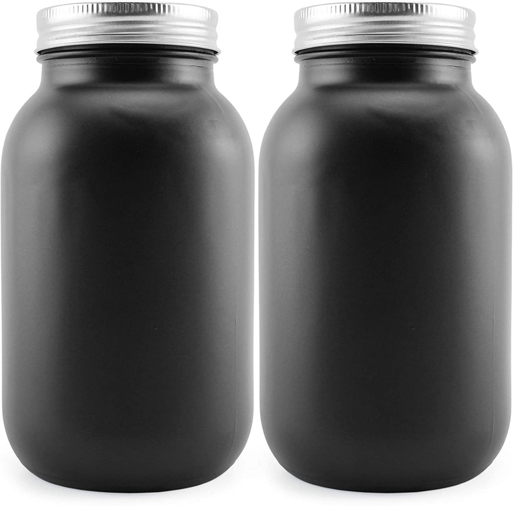 Black Chalkboard Mason Jars (Quart Size, 2-Pack) - sh1836Qdar0mnw