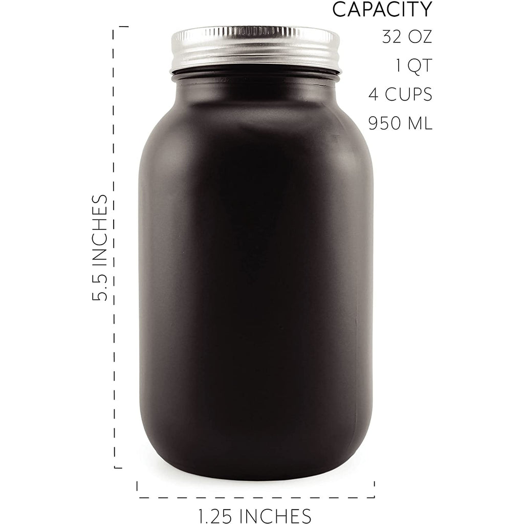 Black Chalkboard Mason Jars (Quart Size, 2-Pack) - sh1836Qdar0mnw