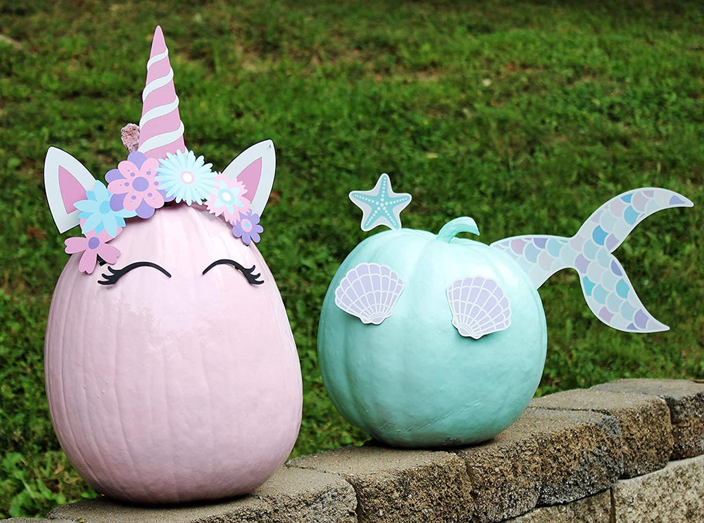 Halloween Pumpkin Kit Sets (Unicorn and Mermaid Theme) - sh1841Dcr0UniMer