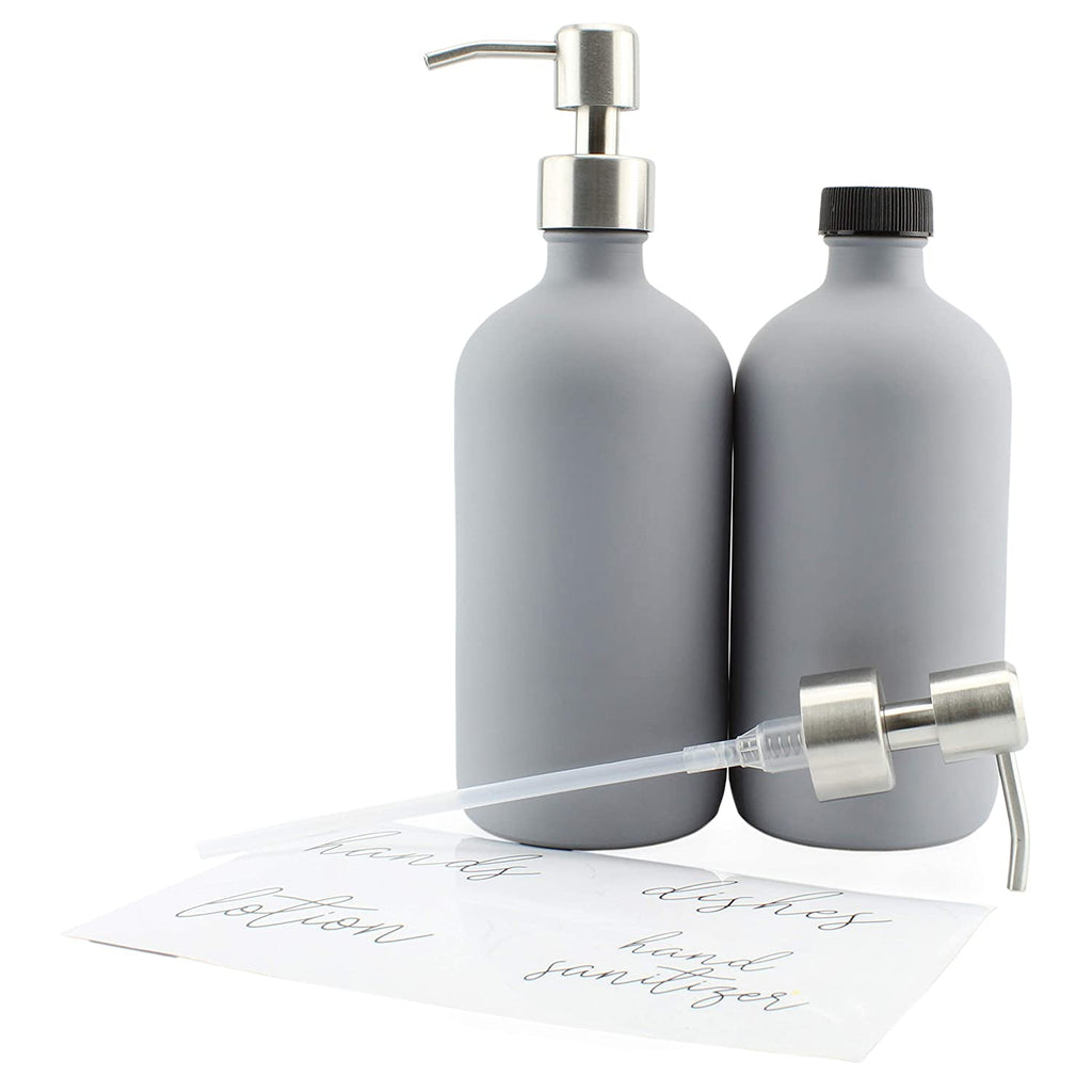 16oz Gray Pump Bottles (Case of 40) - 20X_SH_1832_CASE