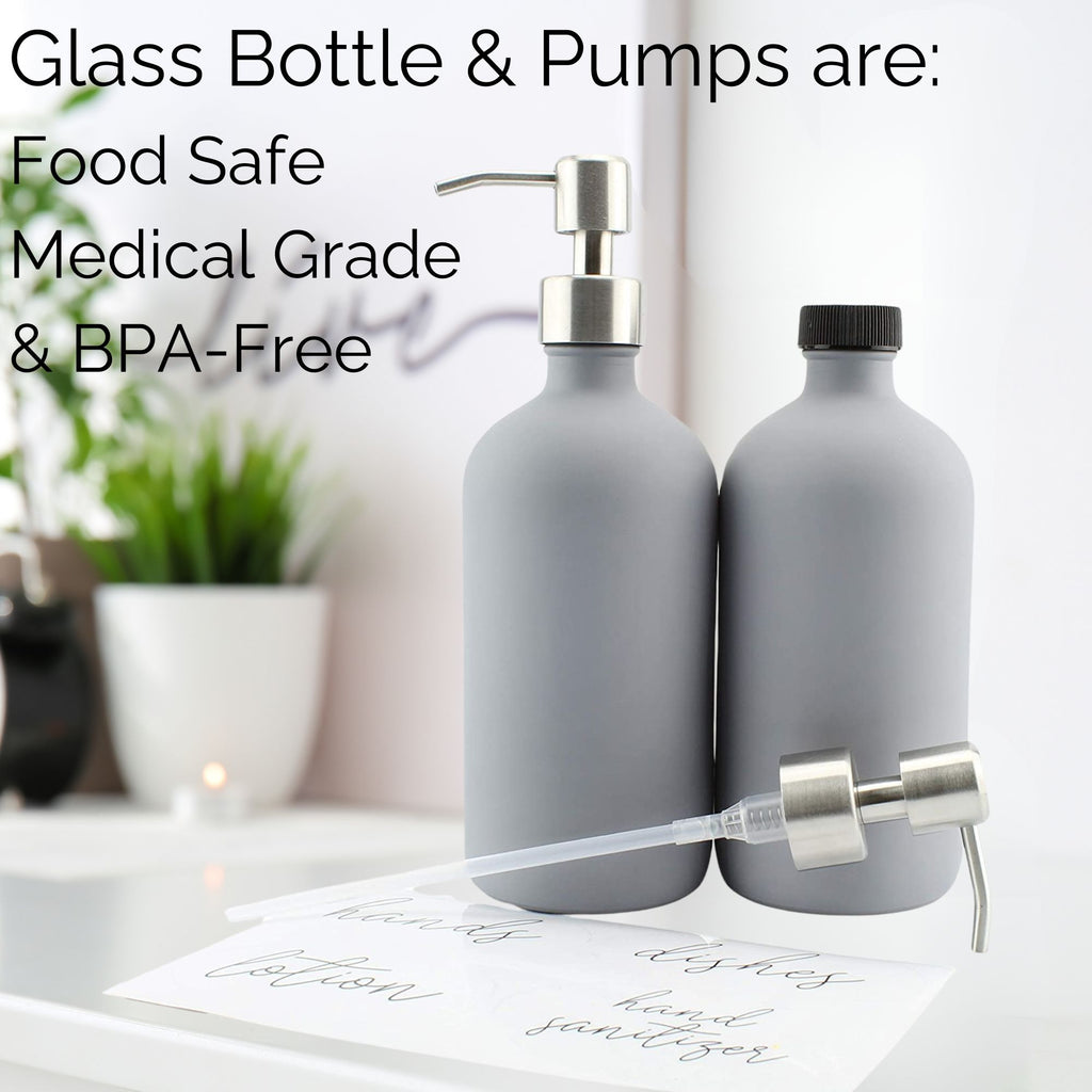 16oz Gray Pump Bottles (2-Pack) - sh1832cb0GRAY