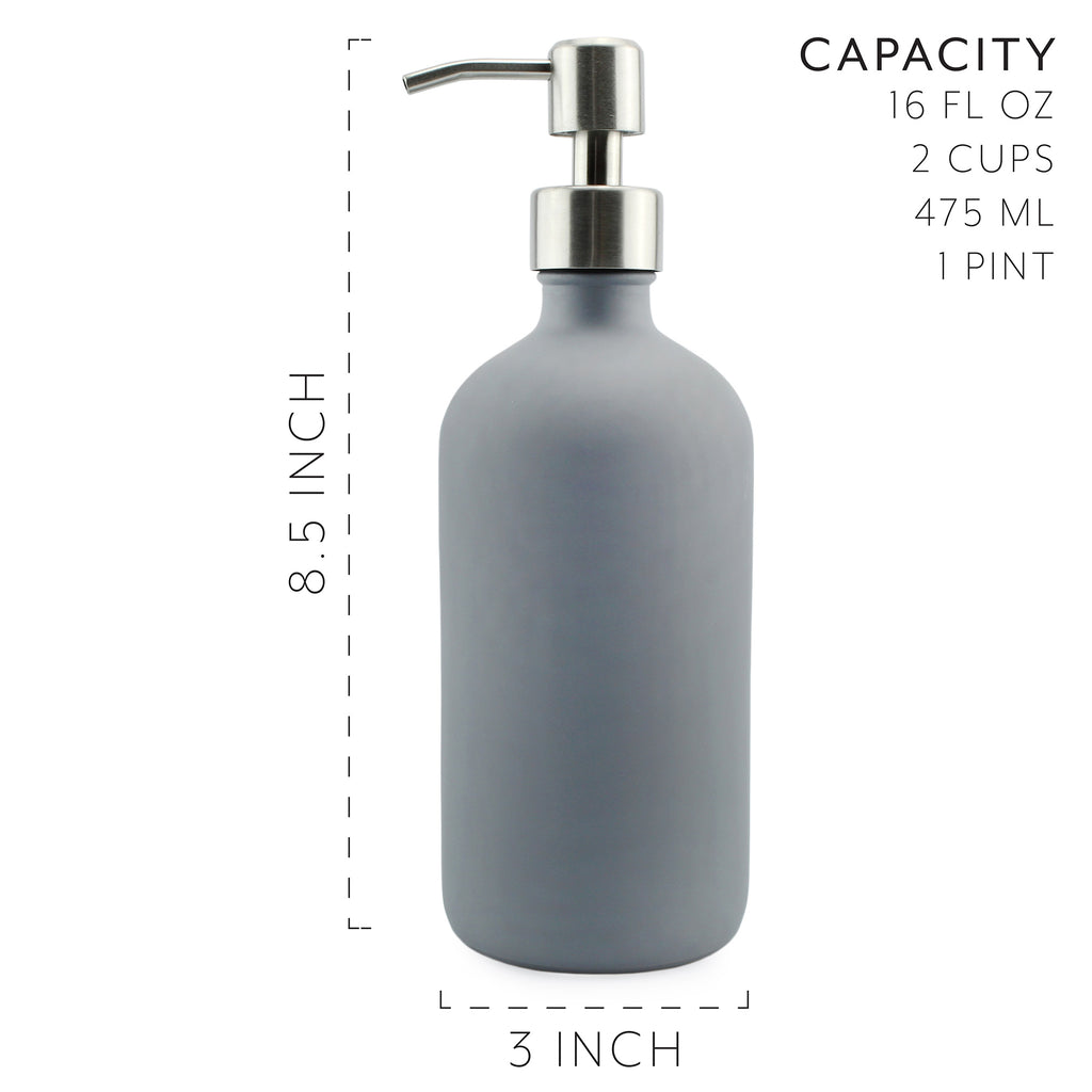 16oz Gray Pump Bottles (Case of 40) - 20X_SH_1832_CASE