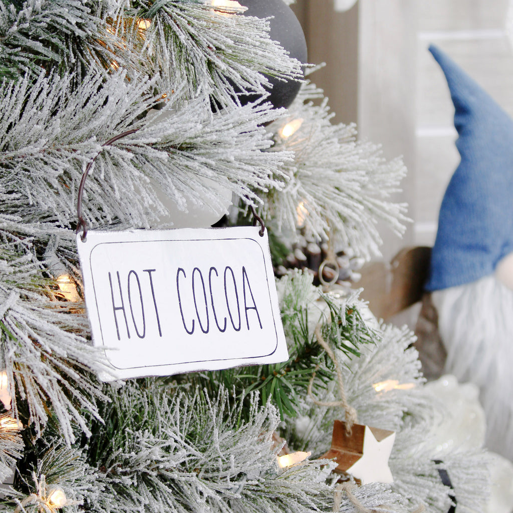 Rustic Signs Christmas Ornaments (White, Case of 12 Sets) - 12X_SH_1794_CASE