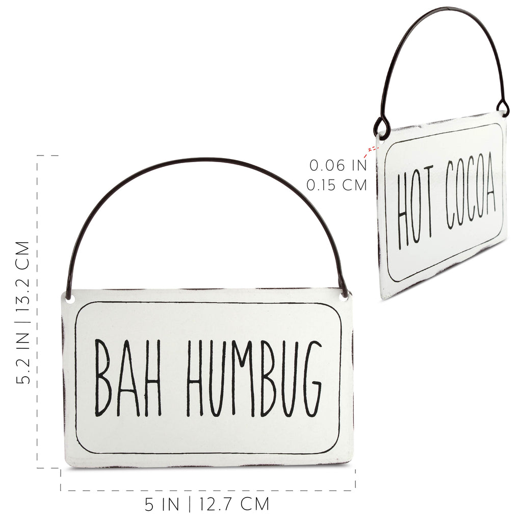 Rustic Signs Christmas Ornaments (White, Case of 12 Sets) - 12X_SH_1794_CASE