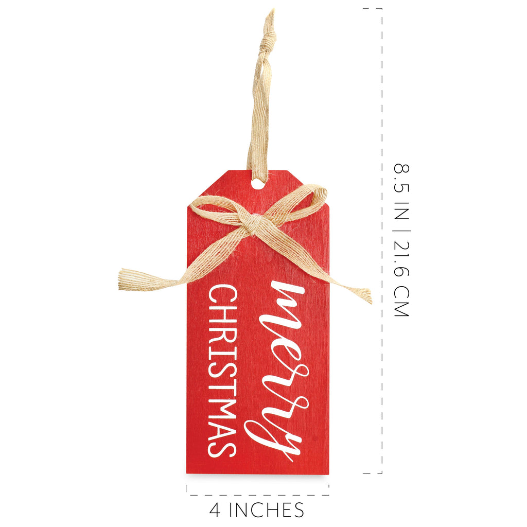 Rustic Wood Tag Ornaments (Red, Case of 50 Sets) - 50X_SH_1795_CASE
